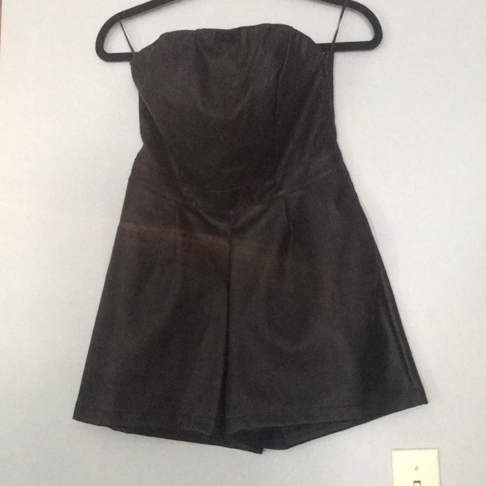 Express sleeveless leather romper